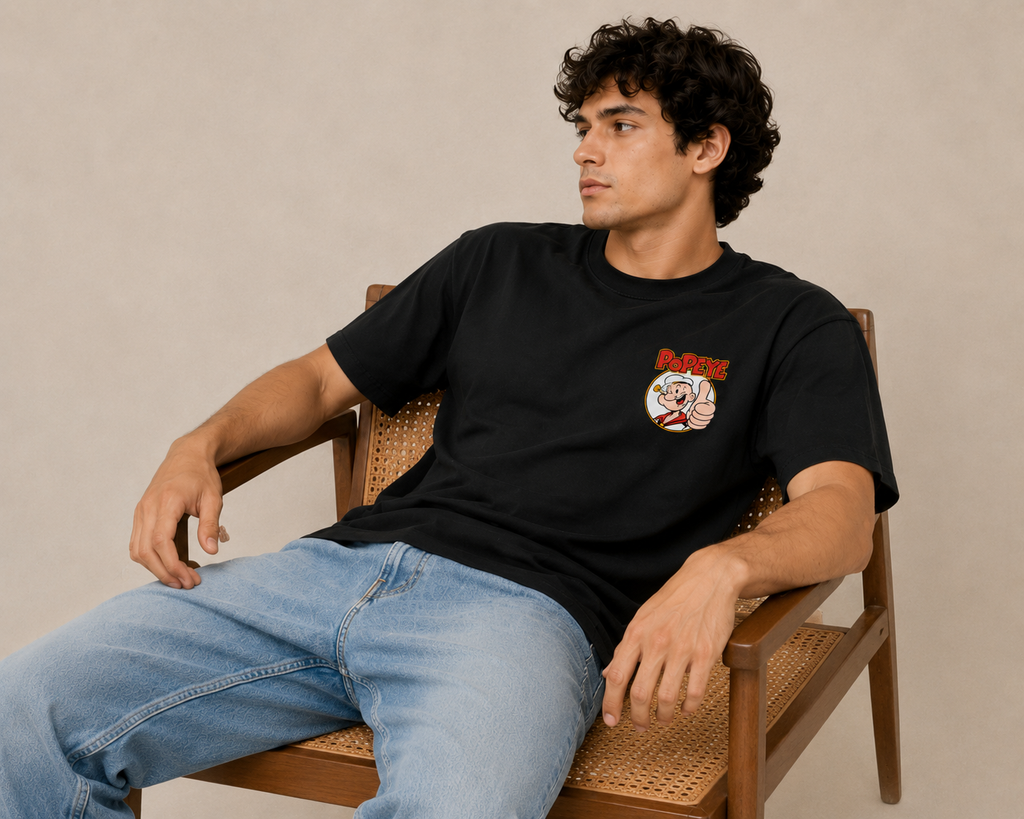 Popeye Sailor Men Classic Fit Cartoon Graphic T-Shirt