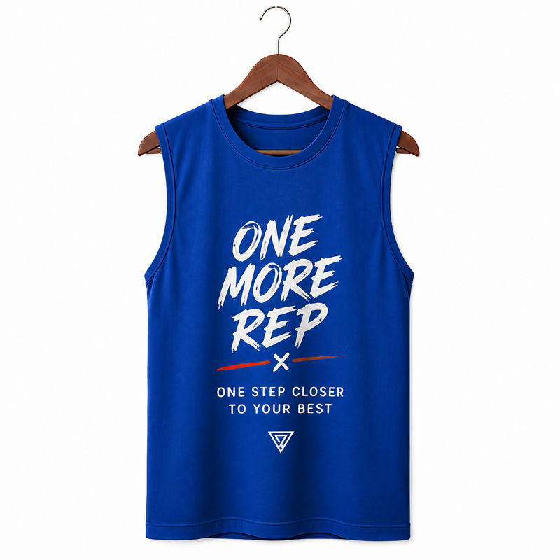 One More Rep Royal Blue Men's Graphic Tank Top