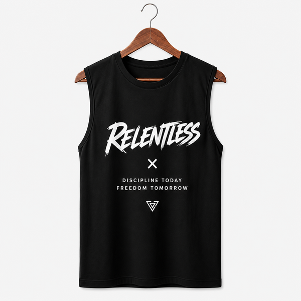 Relentless Black Men's Graphic Tank Top