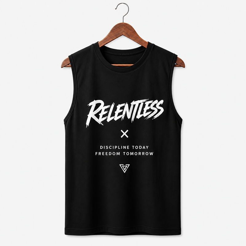 Relentless Black Men's Graphic Tank Top