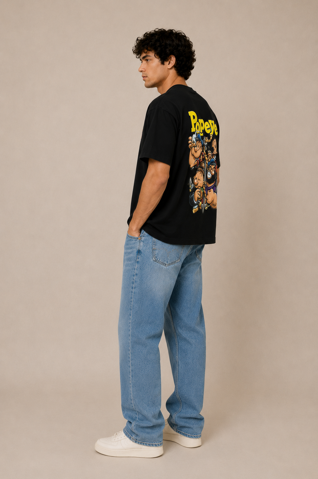 Popeye Sailor Men Classic Fit Cartoon Graphic T-Shirt