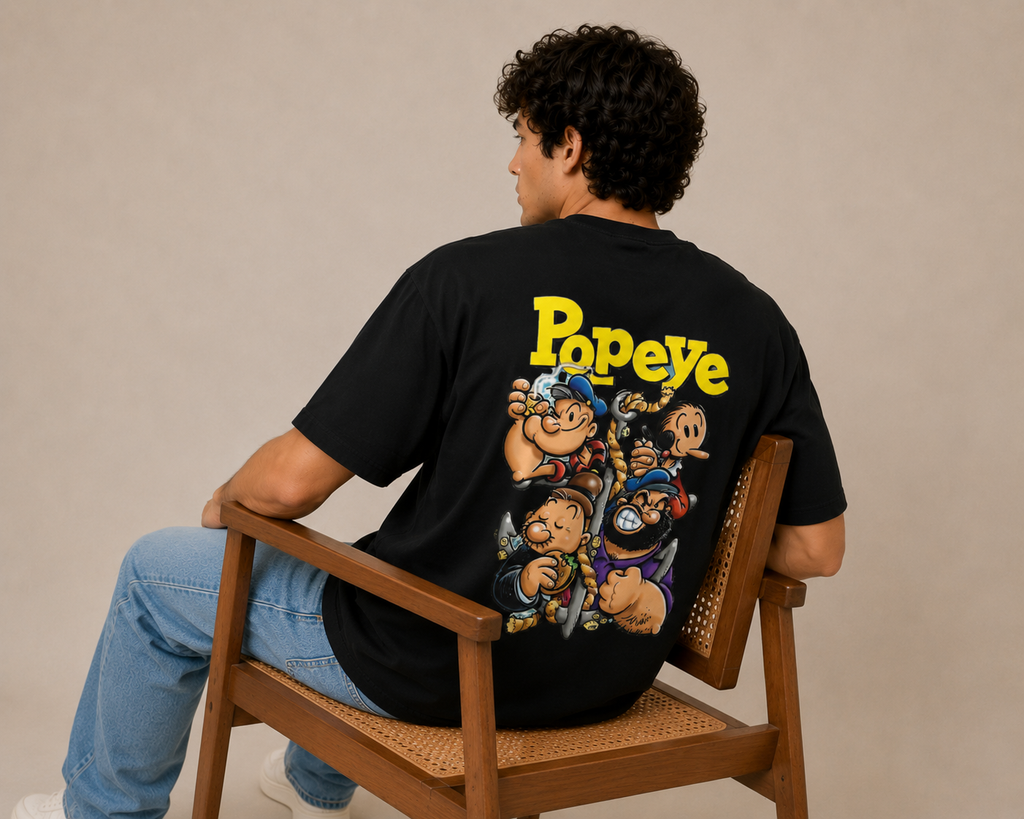 Popeye Sailor Men Classic Fit Cartoon Graphic T-Shirt
