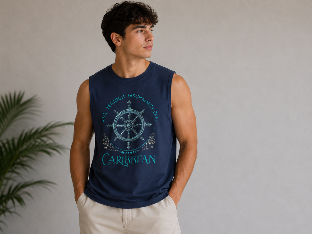 Caribbean Sailor Navy Blue Tank Top