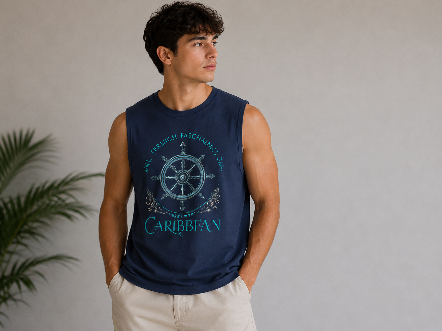 Caribbean Sailor Navy Blue Tank Top