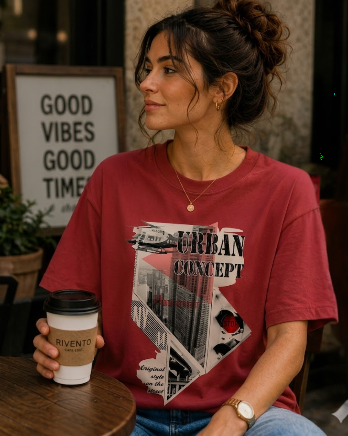 Women Urban Concept Streetwear Graphic T-Shirt