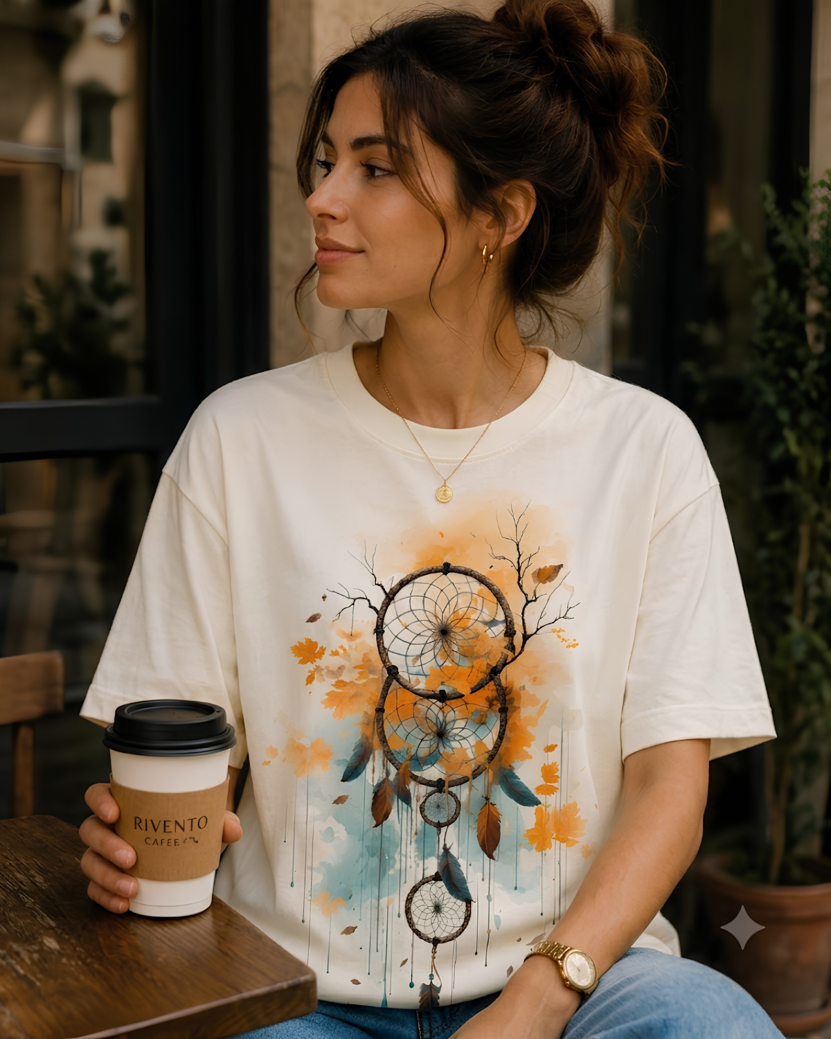 Women Dreamcatcher Harmony Oversized T-Shirt