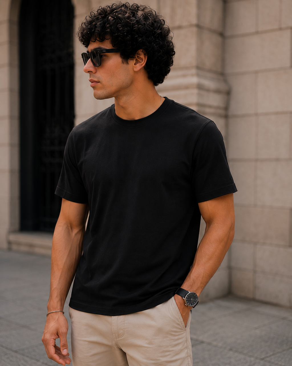 Men's Premium Black Supima Cotton Classic Fit Solid T-Shirt