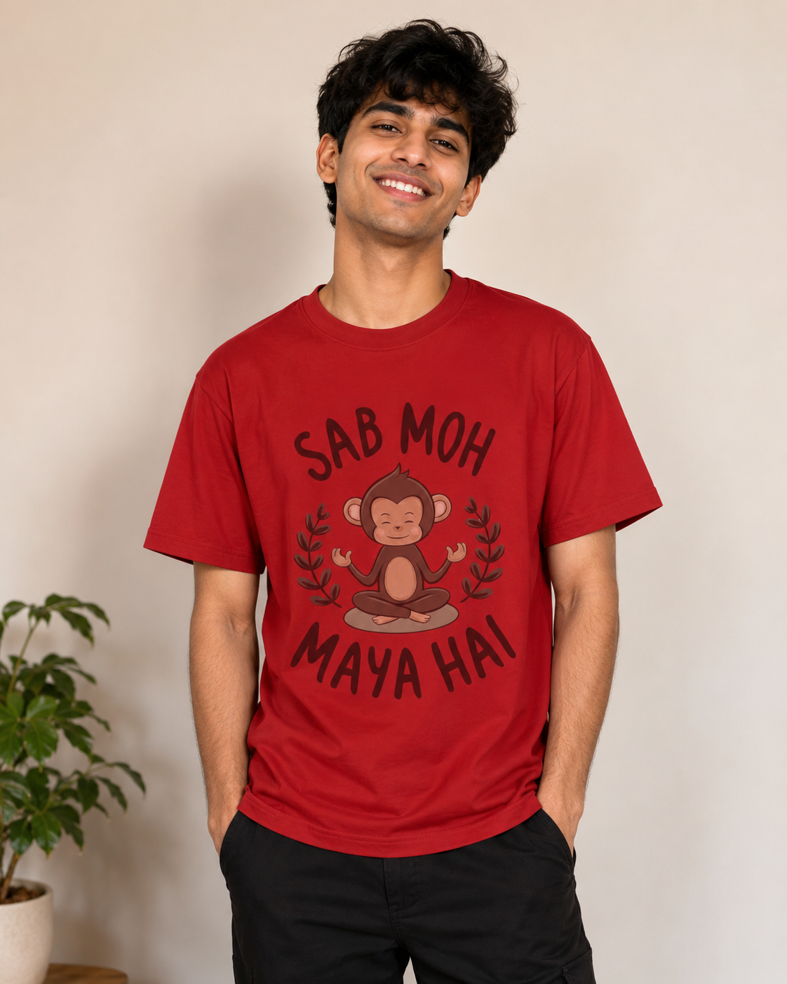 Sab Moh Maya Hai Funny Monkey Graphic Men Classic Fit T-Shirt