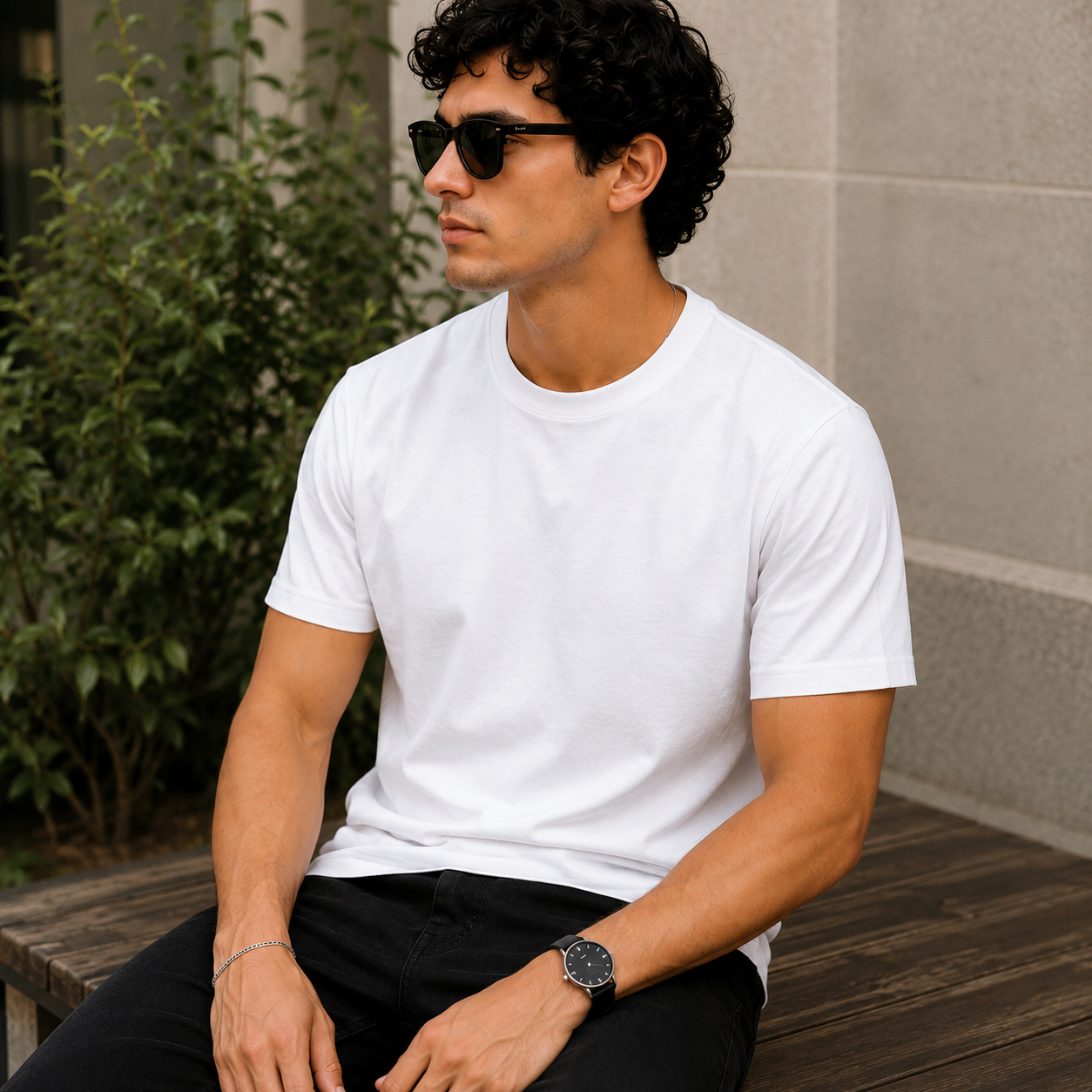 Men's Premium White Supima Cotton Classic Fit Solid T-Shirt