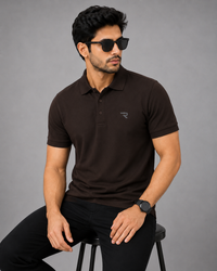Signature Men Classic Fit Brown Polo T-Shirt
