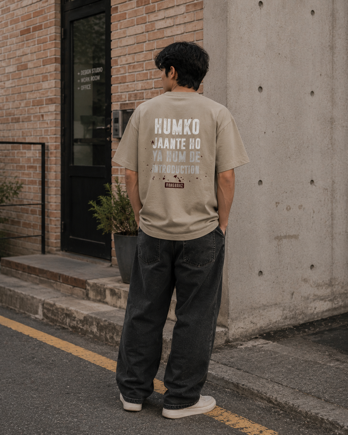 No Introduction Needed Oversized Graphic T-Shirt for Men