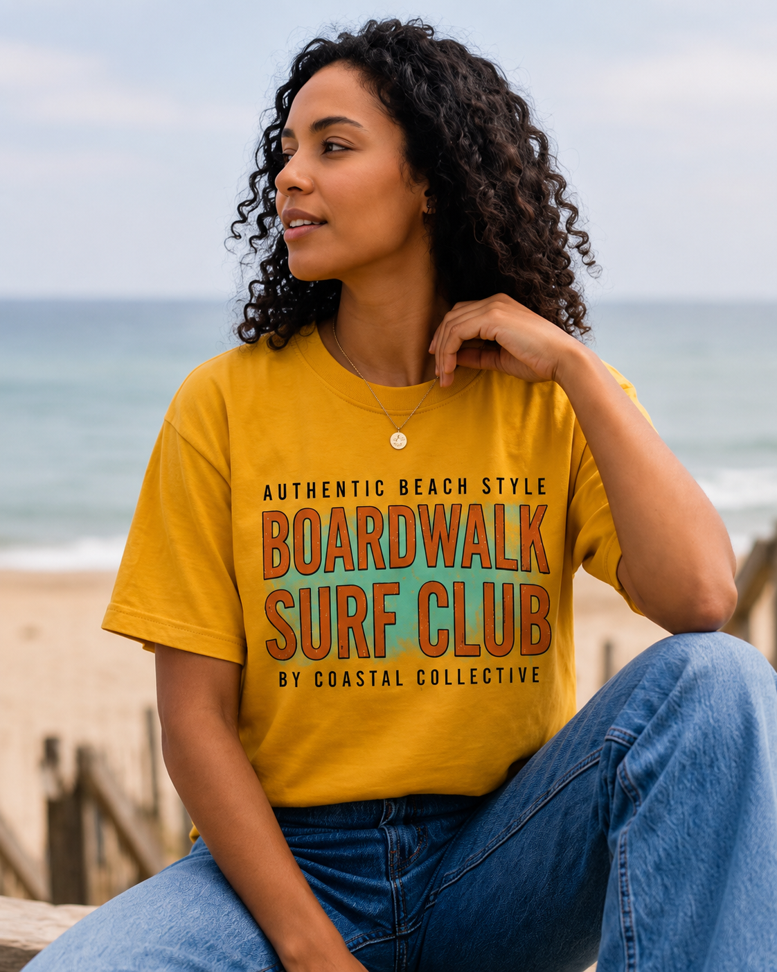Women Boardwalk Surf Club Graphic T-Shirt