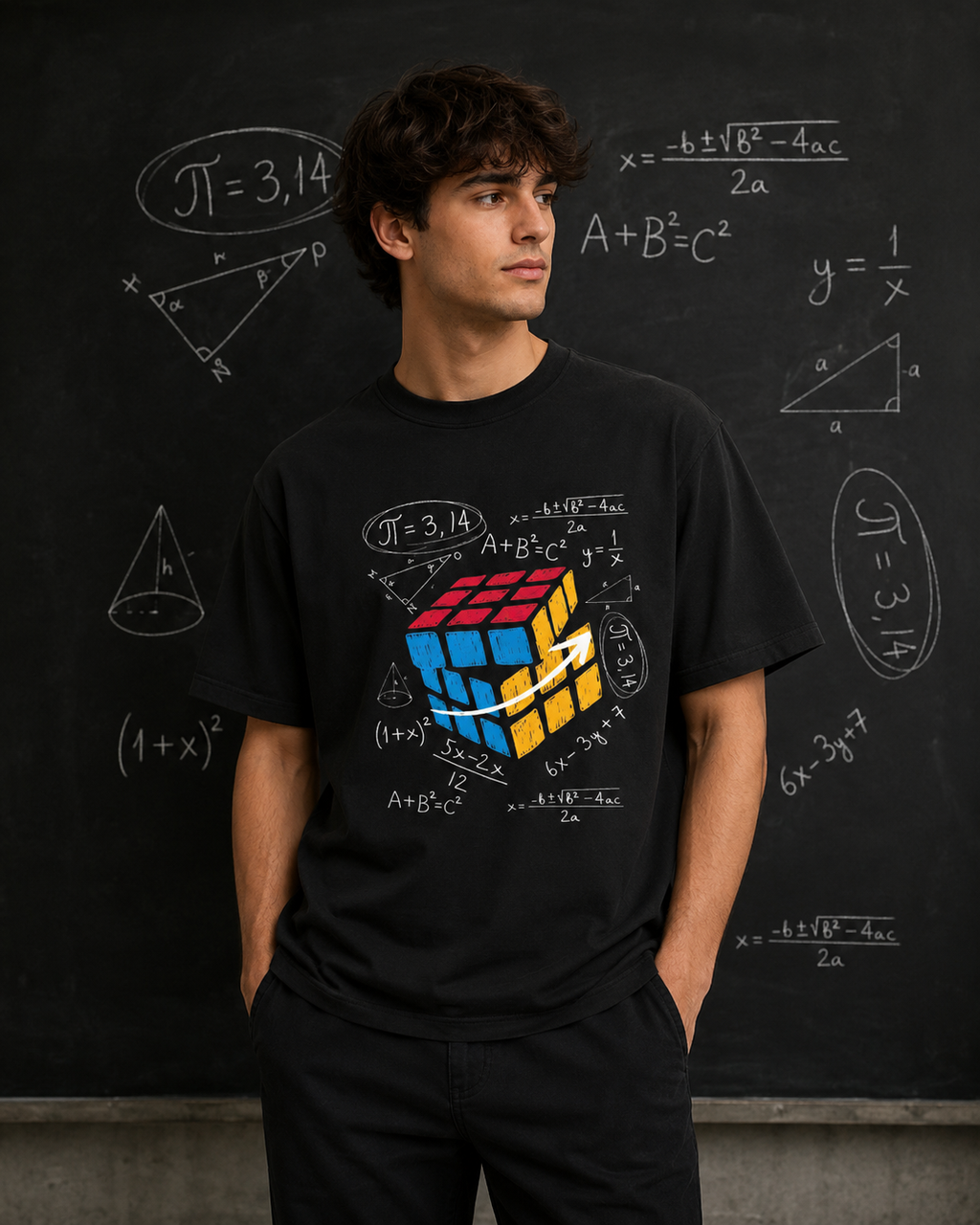 Rubik's Cube Math Puzzle Men Classic Fit T-Shirt