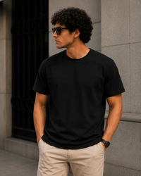 Softcore Men's Premium Black Classic Fit Solid T-Shirt