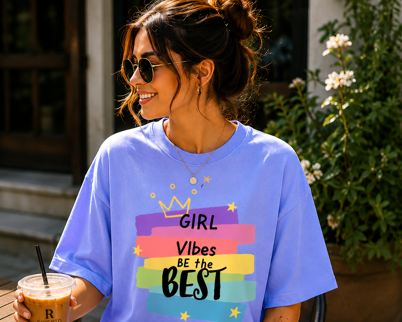Women Girl Power Vibes Oversized T-Shirt