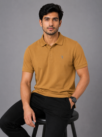 Signature Men Classic Fit Mustard Yellow Polo T-Shirt