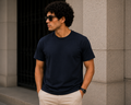 Softcore Men's Premium Navy Blue Classic Fit Solid T-Shirt
