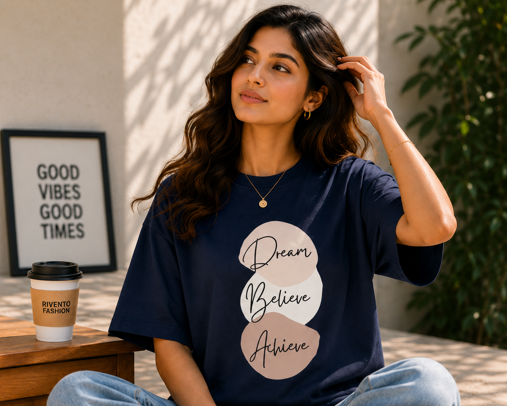 Women Believe & Achieve Oversized T-Shirt