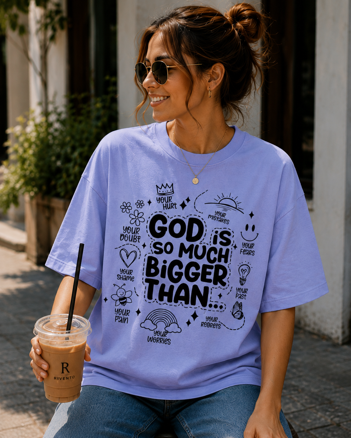 Women Faith Over Fear Oversized T-Shirt
