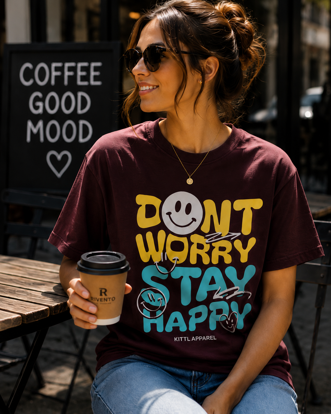 Happy Mood Typography Women T-Shirt
