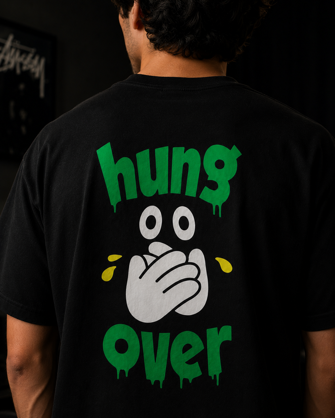 Hung Over Print Graphic Men Classic Fit T-Shirt