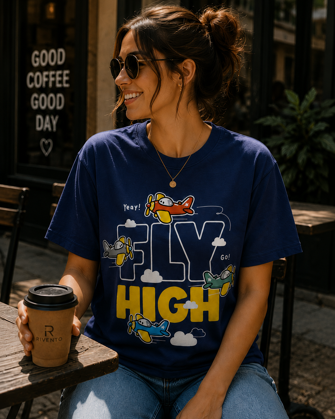 Women Airplane Adventure Graphic T-Shirt