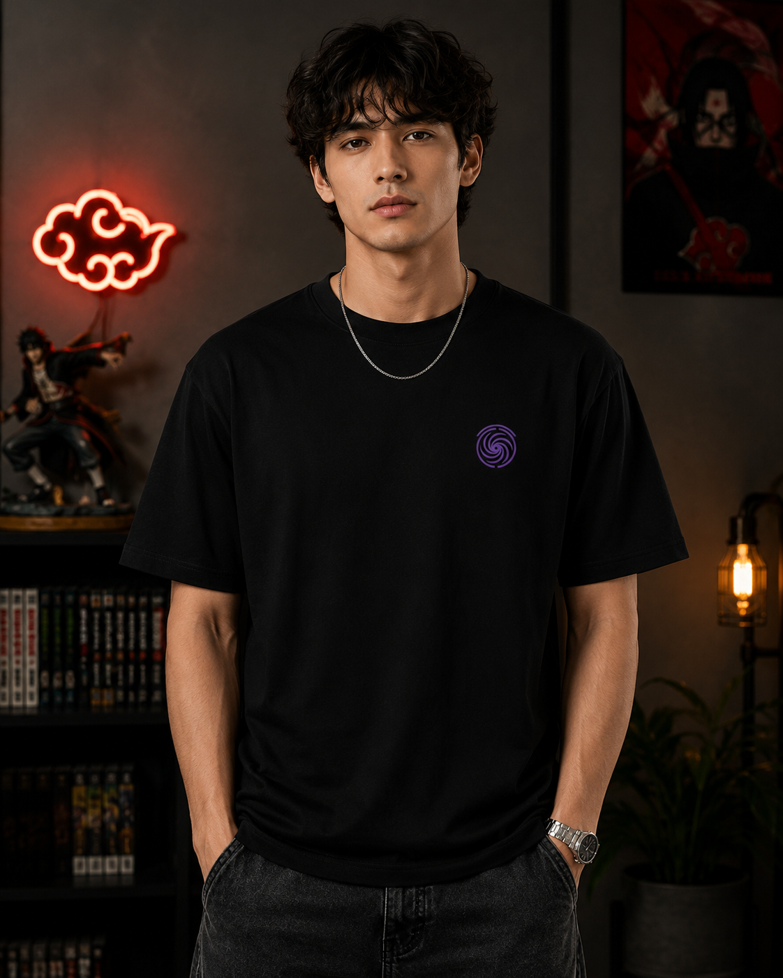 Shadow Surge Oversized Graphic T-Shirt for Men