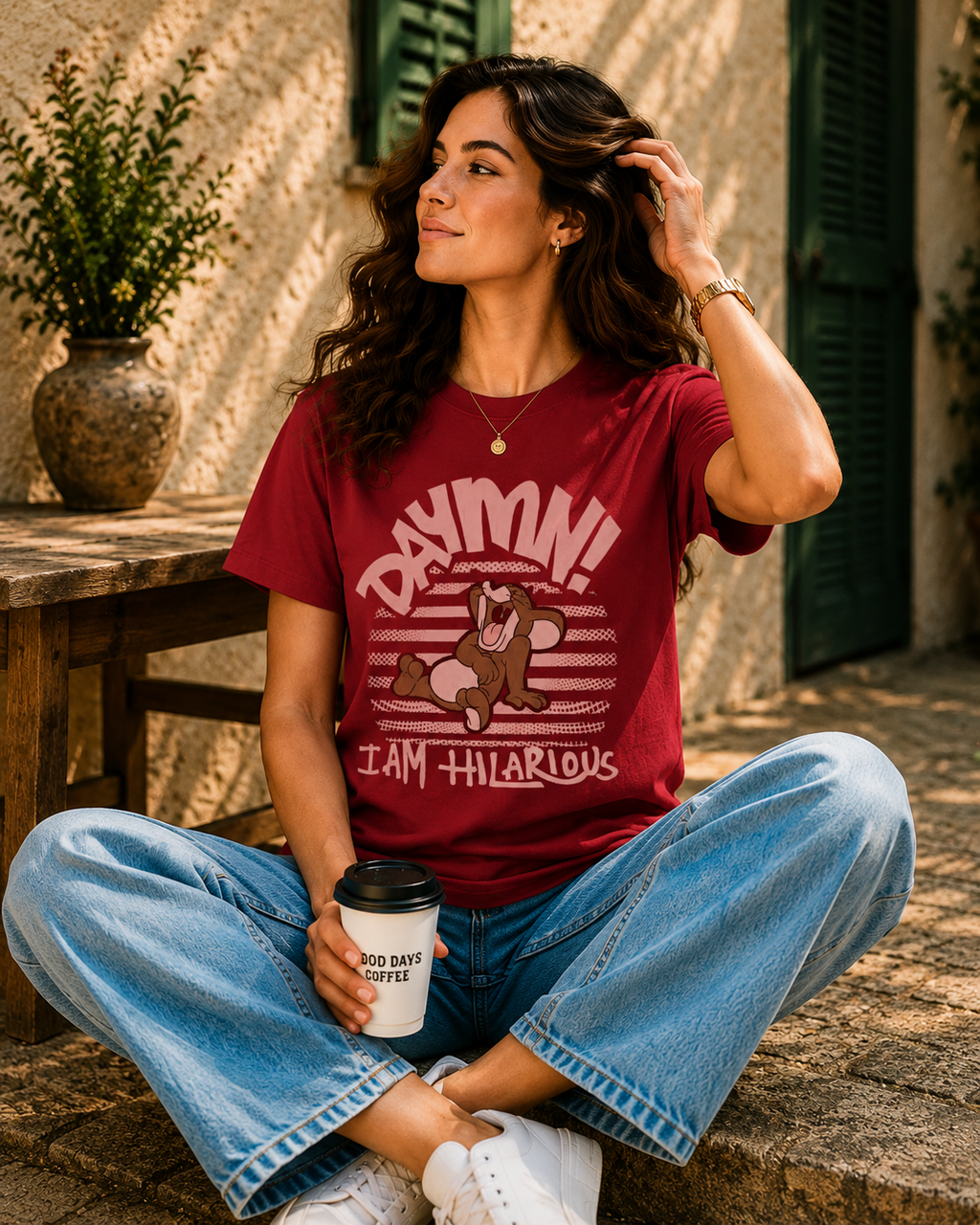 Daymn Comic Style Graphic Women T-Shirt