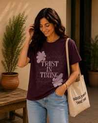 Women Trust In Timing Typography T-Shirt