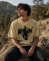 Wild Buffalo Graphic Oversized T-Shirt for Men