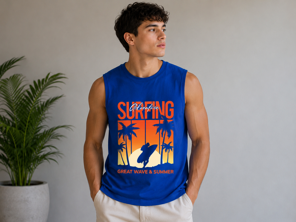 Surf Adventure Royal Blue Tank Top