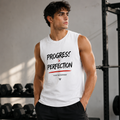 Progress Over Perfection White Motivational Tank Top for Men