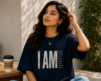 Women I Am Strong & Fearless Oversized Graphic T-Shirt