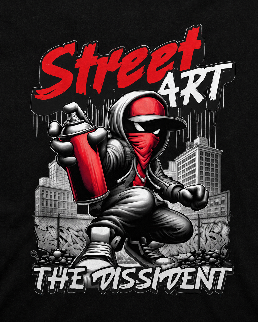 Street Art Graffiti Graphic Oversized T-Shirt for Men