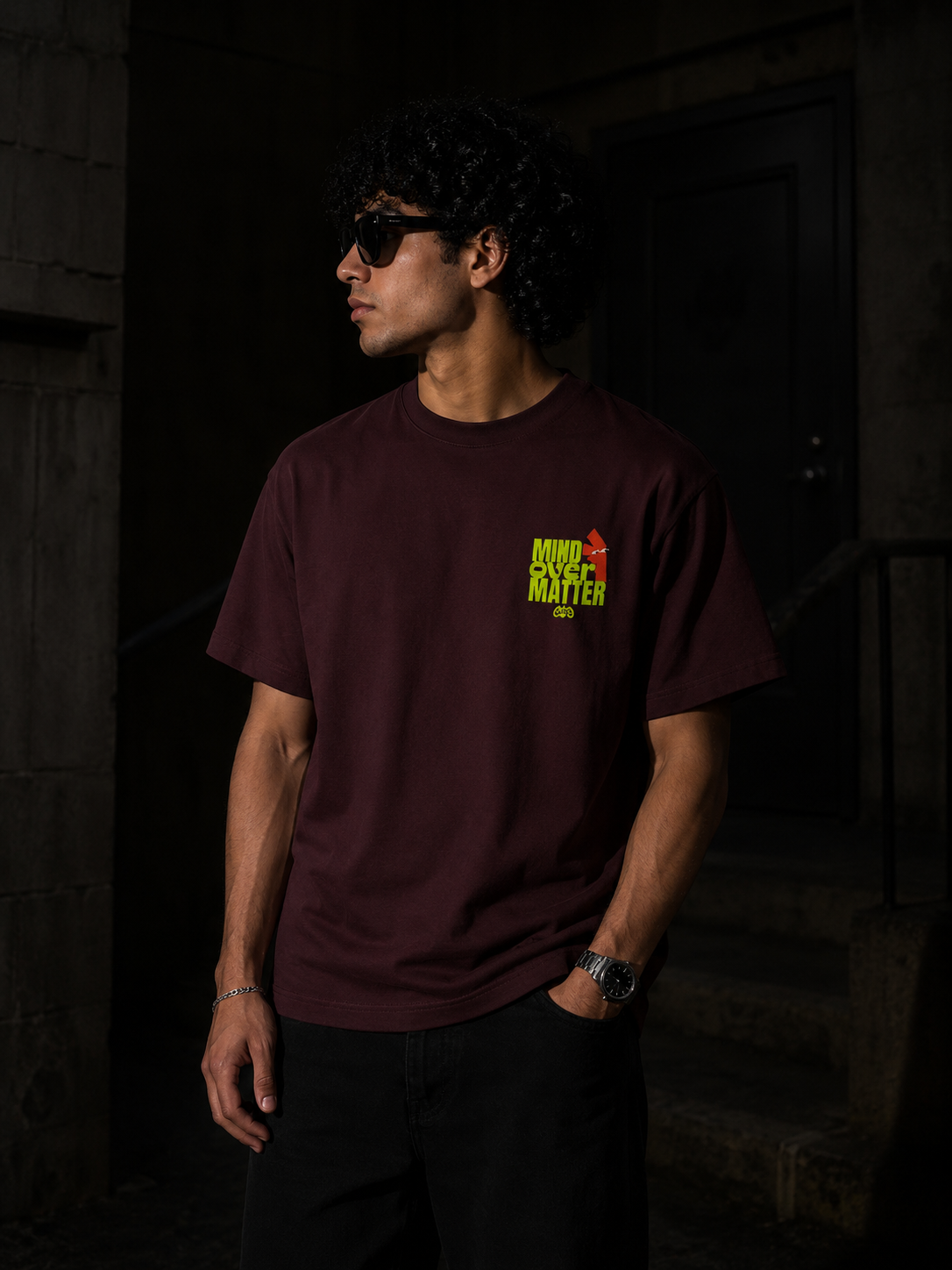 Mind Over Matter Men Classic Fit Motivational Graphic T-Shirt