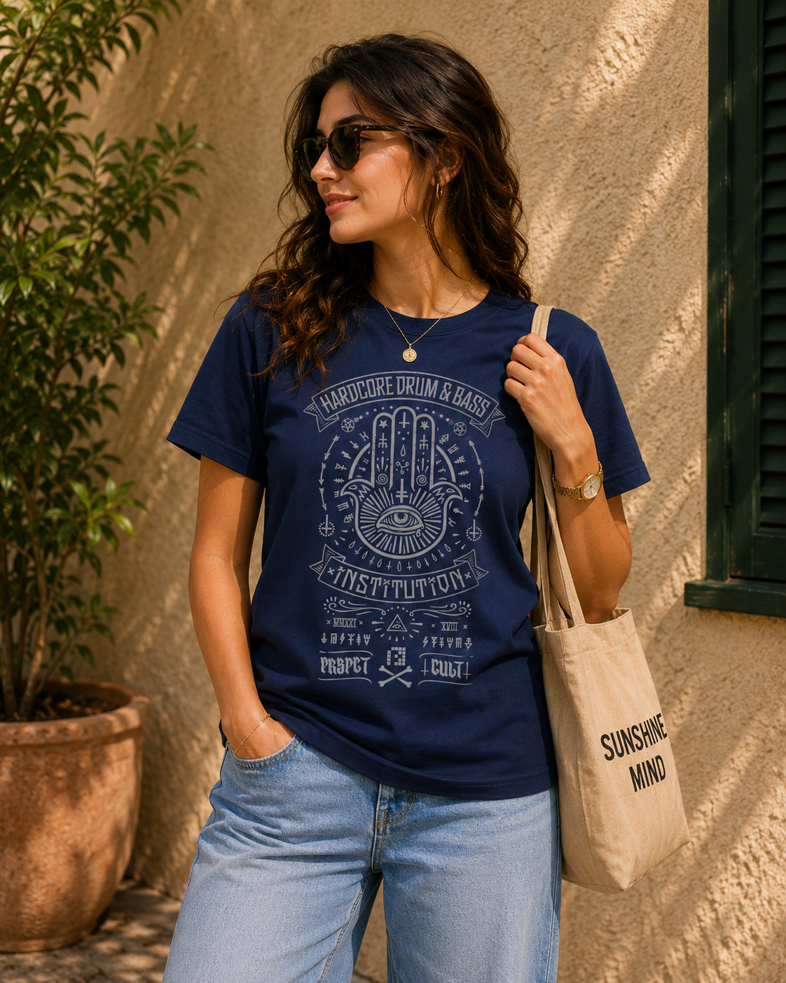 Mystic Hamsa Graphic Women T-Shirt