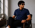 Elite Men Classic Fit Navy Blue Polo T-Shirt