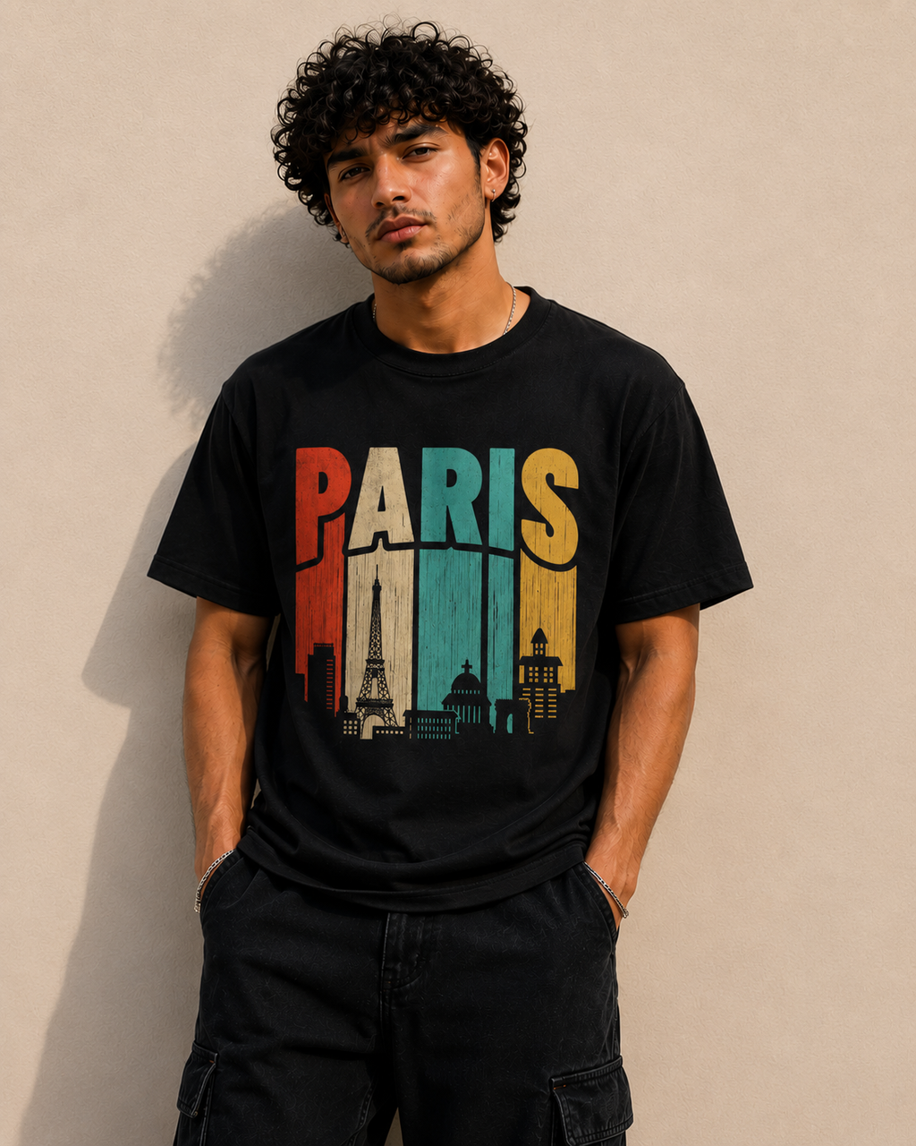 Paris Skyline Men Classic Fit Graphic T-Shirt