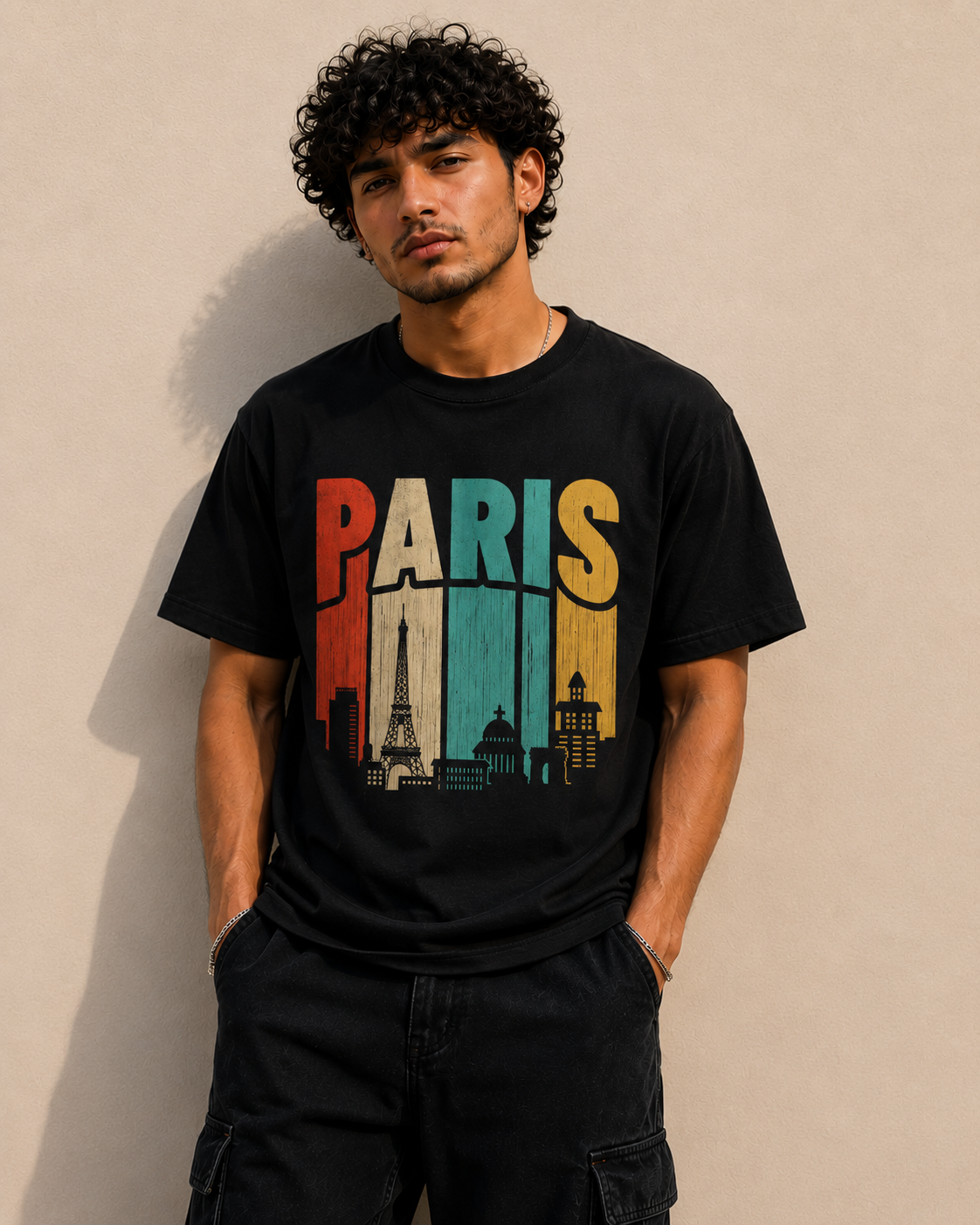 Paris Skyline Men Classic Fit Graphic T-Shirt