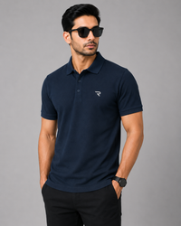 Signature Men Classic Fit Navy Blue Polo T-Shirt