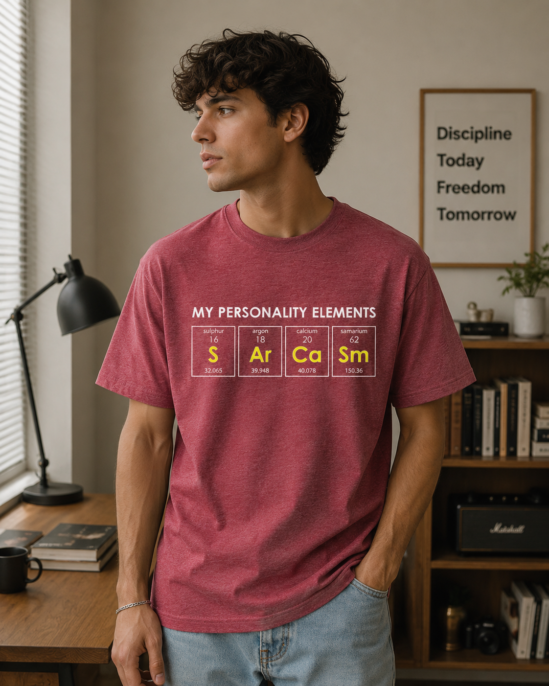 Sarcasm Personality Elements Graphic Classic Fit T-Shirt for Men