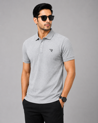 Signature Men Classic Fit Grey Polo T-Shirt