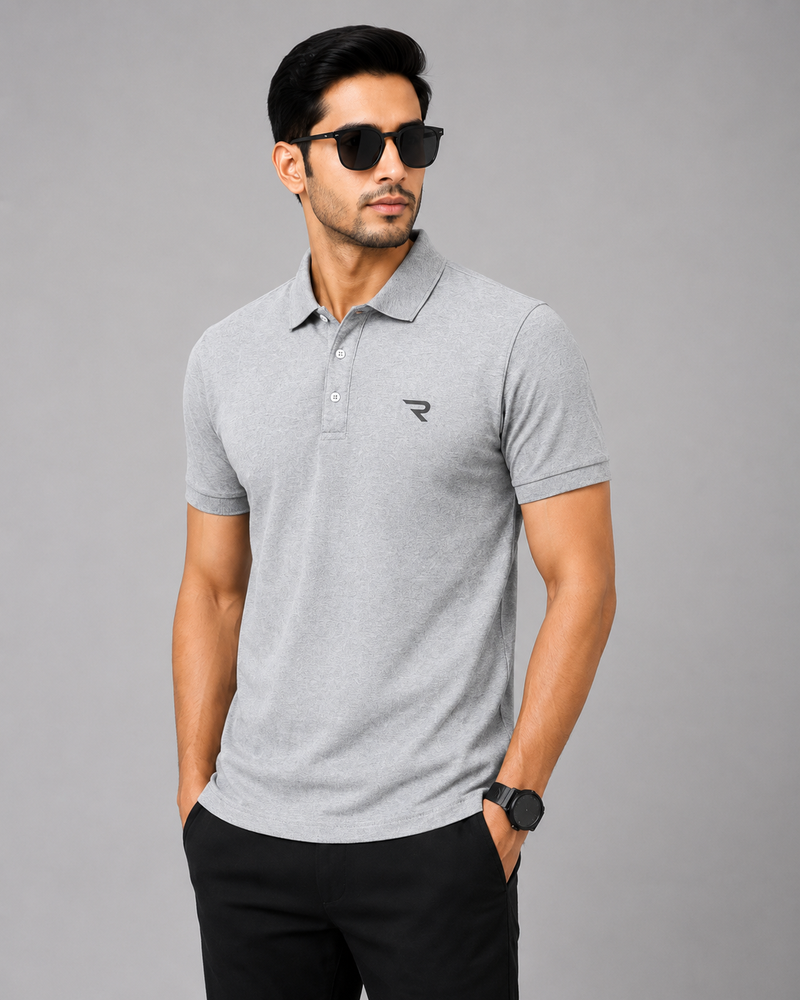 Signature Men Classic Fit Grey Polo T-Shirt
