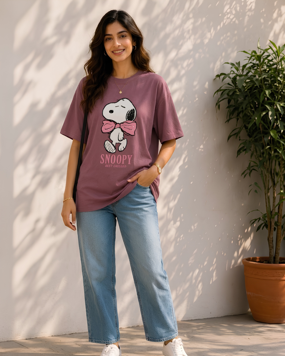 Women Cute Snoopy Cartoon Graphic T-Shirt