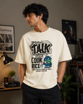 Talk Doesn't Cook Rice Graphic Oversized T-Shirt for Men