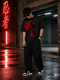 Samurai Shadow Graphic Oversized T-Shirt for Men