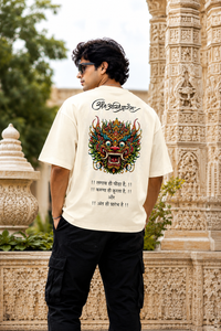Divine Guardian Oversized Graphic T-Shirt for Men