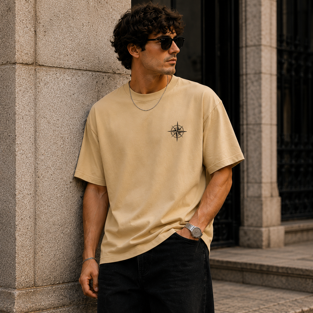 Find Your Horizon Oversized Graphic T-Shirt for Men