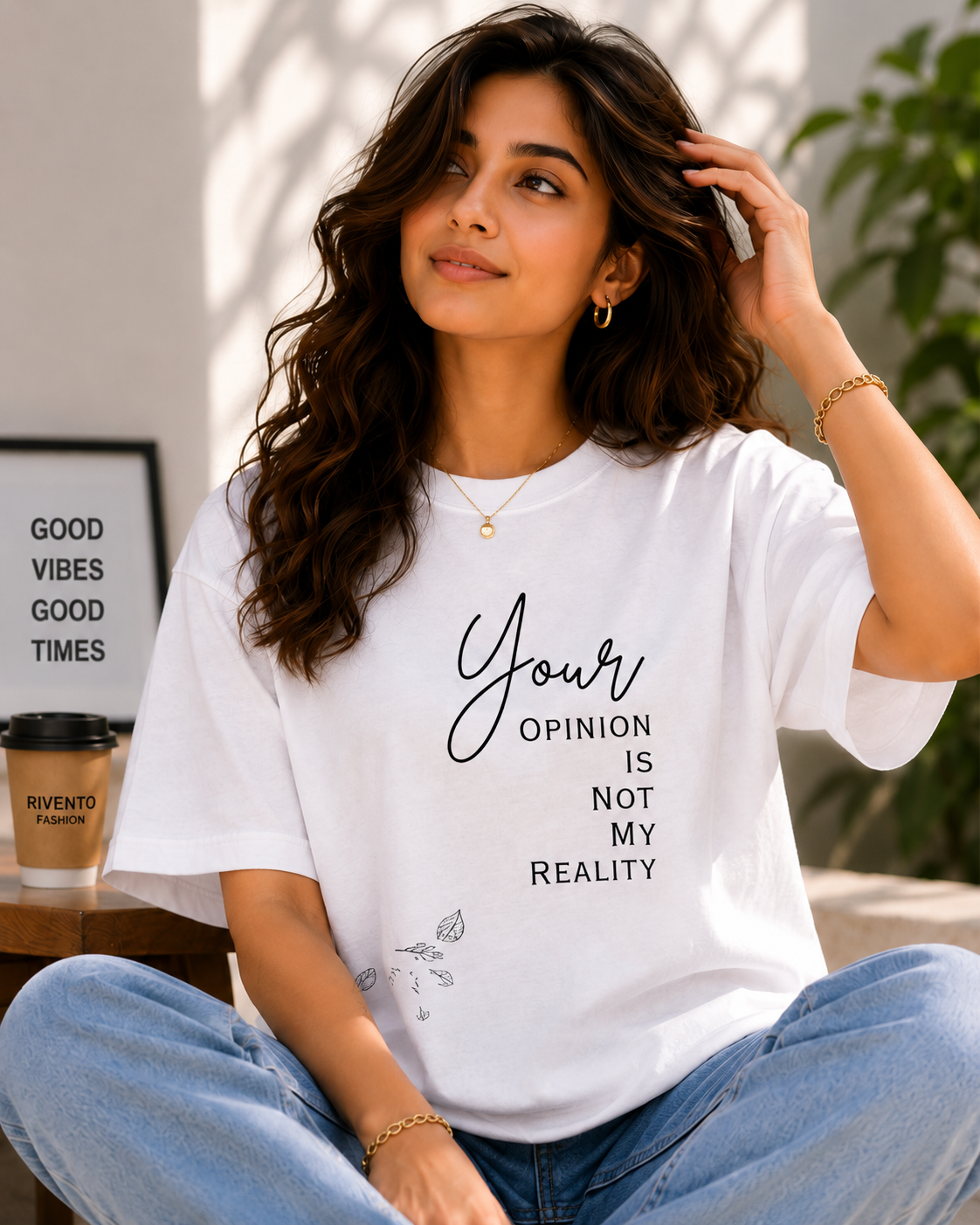 Women Independent Spirit Typography Oversized T-Shirt