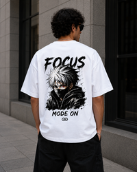 Focus Mode On Oversized Graphic T-Shirt for Men